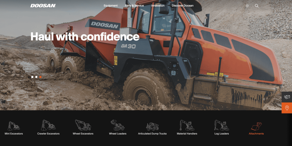 Doosan Reveals Equipment Website