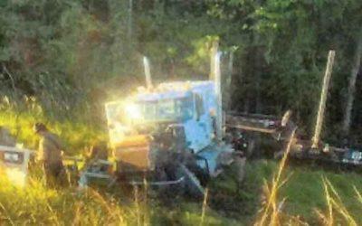 Log Truck Driver Injured During Crash While Not Wearing A Seatbelt