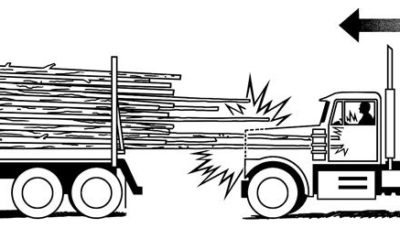 Log Truck Runs Into Back Of Another Log Truck