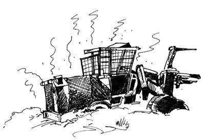 FELLER-BUNCHER DESTROYED BY FIRE