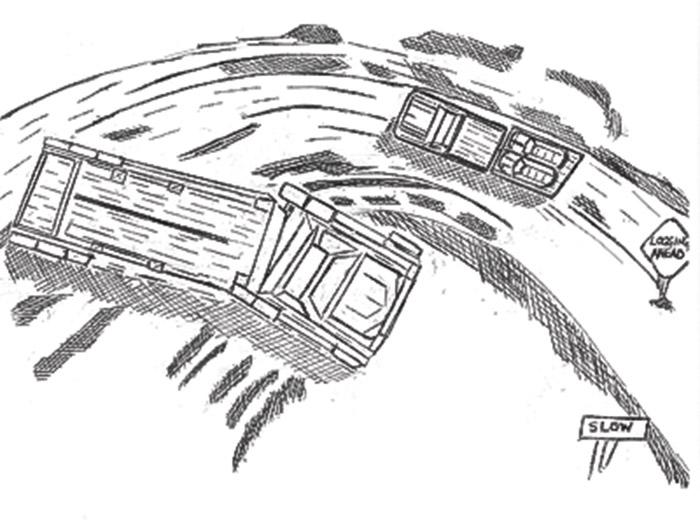 Trucks Collide On Icy Road