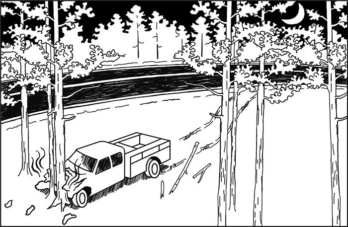 Early-Morning Crew Truck Wreck